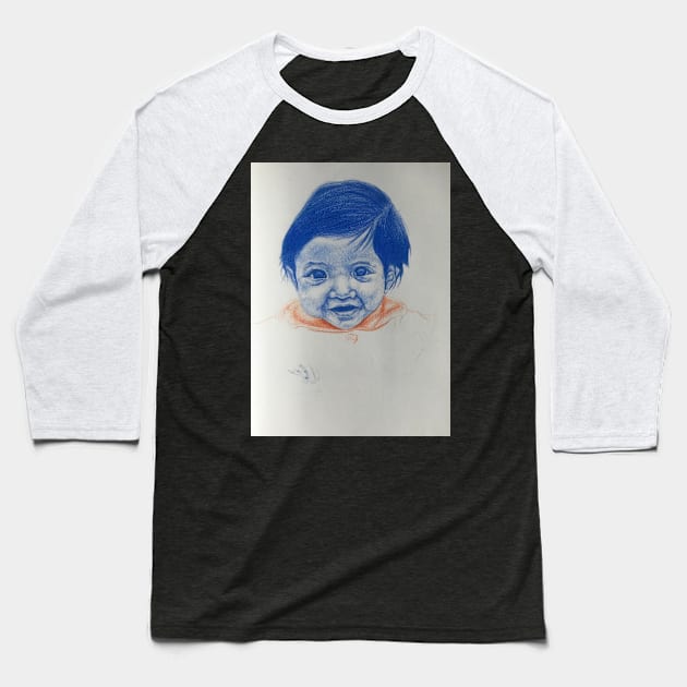 A Happy Girl Baseball T-Shirt by Amberrose Venus-Gordon